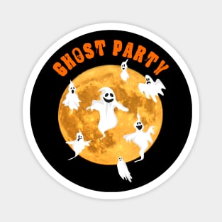 Ghost Party Boo Halloween with Full moon Magnet